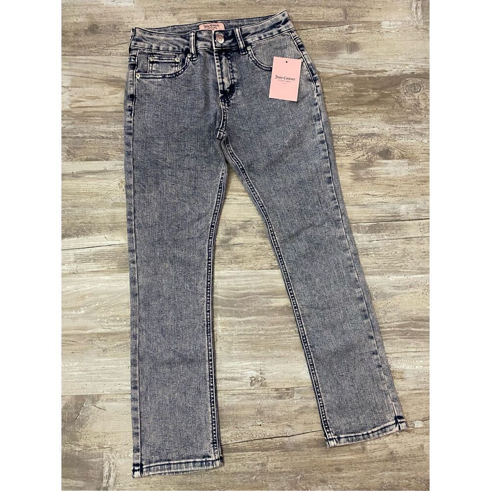 Juicy Couture Jeans Mid Rise Straight Pink Tint Stretchy Girls Sz 10
